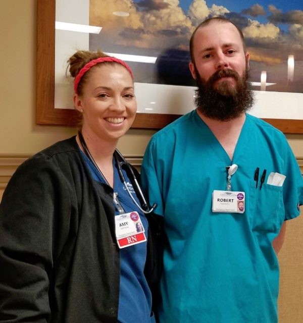 RN Amy and Floor Tech Robert